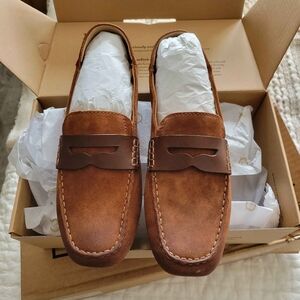 Born Mens Leather Penny Loafer Rust Marcel 9M NEW
